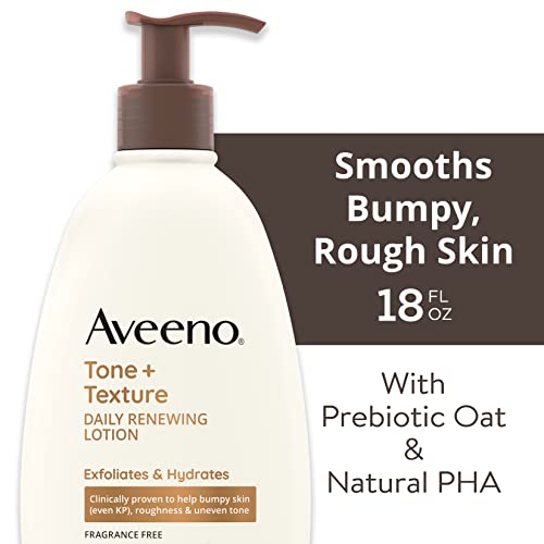 Aveeno Tone + Texture Renewing Body Lotion, Fragrance-Free, 18 fl. oz