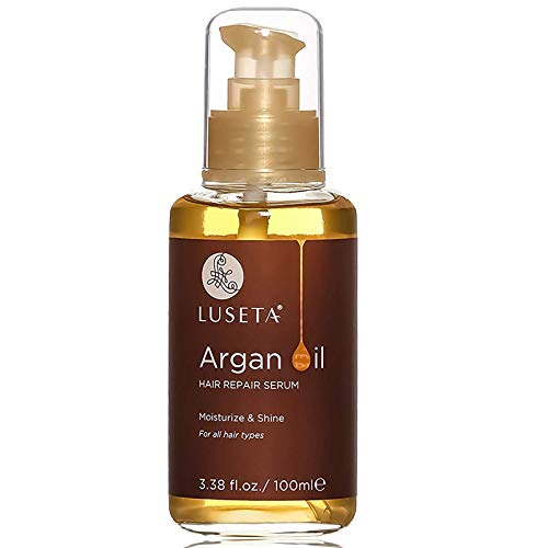 LUSETA Pure Argan Oil Hair Serum for Frizz Control 3.38 Floz