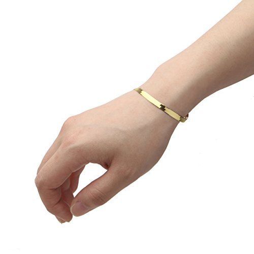 Floreo 10k Yellow Gold 4mm Silky Herringbone Chain Bracelet, 7"