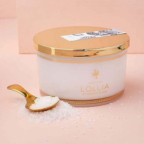 LOLLIA Elegance Bath Salts for Women, 20 oz, White Amber & Mirabelle Soak