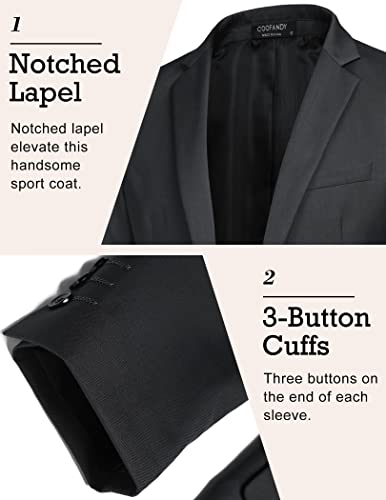 COOFANDY Mens Sports Coat Casual Blazer Business Jackets Luxury Slim Fit Stylish Suit Blazer Jacket (Dark Grey XXL)