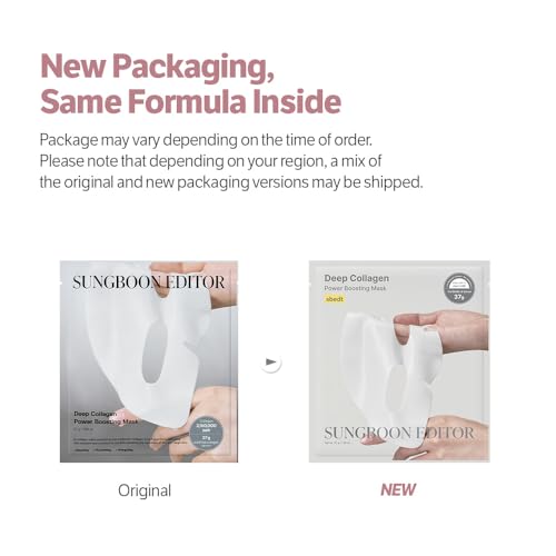 SUNGBOON EDITOR Deep Collagen Overnight Mask Hydrating Mask for Glass Skin, Wrinkle Care, Firming & Pore Refining 2,160,000PPB Collagen + 9 Peptides Korean Skincare, 4ea, Gifts for Women