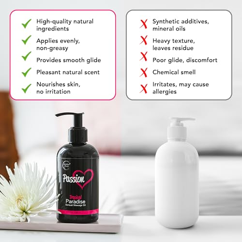 Passion Sensual Massage Oil for Date Night by Brookethorne Naturals | 8oz