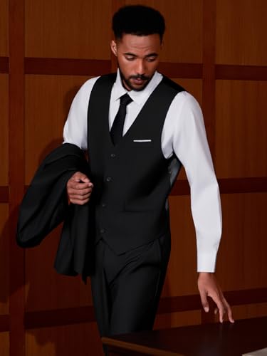 MAGE MALE Mens 2 Button 3-Piece Suits Slim Fit Tuxedo Set Wedding Business