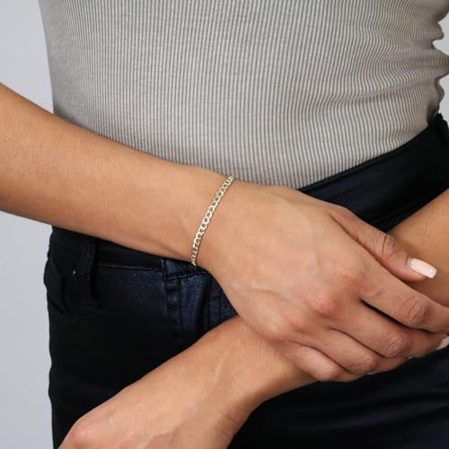 Nuragold 10K Real Yellow Gold Cuban Curb Link Chain Bracelet (2.5mm-7.5mm) - 8",3.5mm