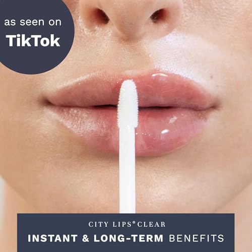 City Beauty City Lips Plumping Lip Gloss Silver Skyline - High-Shine Gloss for Fuller, Younger-Looking Lips | Hydrating & Smoothing Lip Treatment Hyaluronic Acid
