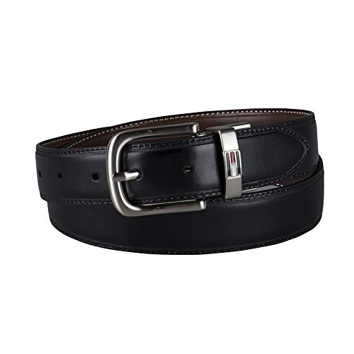 Tommy Hilfiger Men's Leather Reversible Belt (Pack of 1),Brown/black,34