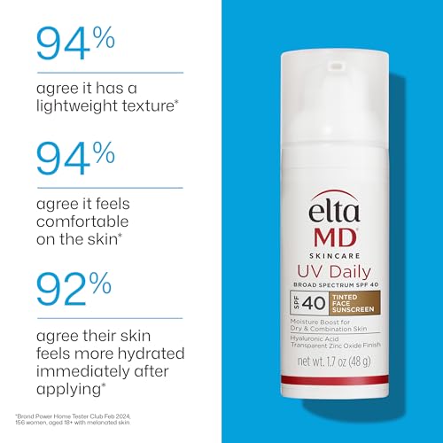 EltaMD UV Daily Tinted Face Sunscreen Moisturizer, SPF 40, 1.7 oz