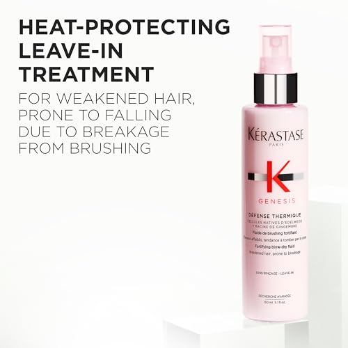 Kerastase Genesis Thermique Blow Dry Primer, Heat Protectant for Weak or Damaged Hair, Anti-Breakage, Detangles and Hydrates, Strengthens & Reduces Frizz, Sulfate Free, 5.1 Fl Oz