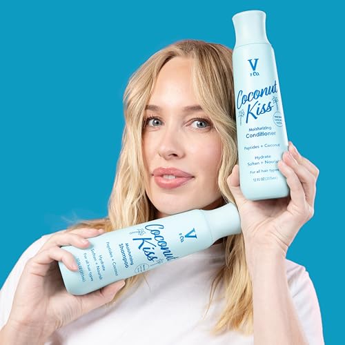 V&Co. Moisturizing Shampoo 12 Oz. - Sulfate Free, Color Safe, and Gentle Formula with Peptide Technology Boosting Hydration for Dry, and Color Treated Hair