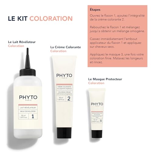PHYTO Phytocolor Permanent Hair Color, 8.3 Light Golden Blonde, with Botanical Pigments, 100% Grey Hair Coverage, Ammonia-free, PPD-free, Resorcin-free, 0.42 oz.
