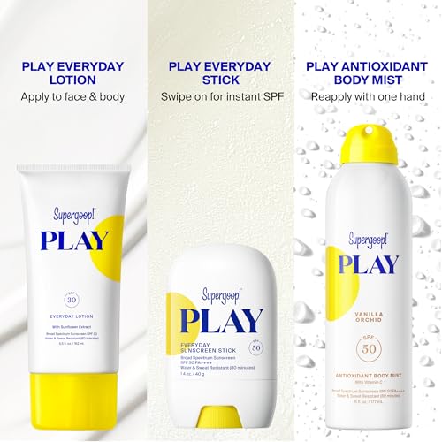 Supergoop! PLAY Antioxidant Body Mist w/Vitamin C - 6 fl oz - SPF 50 PA++++ Broad Spectrum Sunscreen - Body Spray - Great for Active Days - Vanilla Orchid