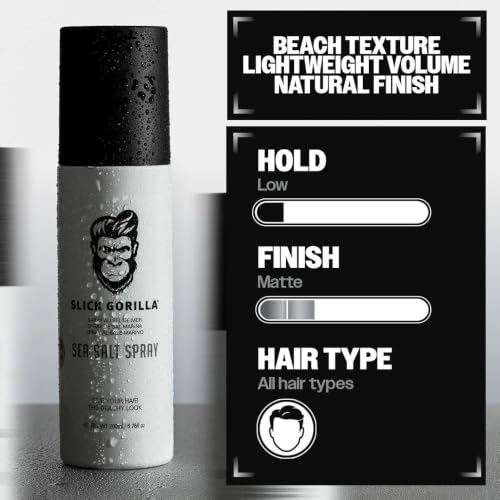 Slick Gorilla Sea Salt Spray for Men 6.76 fl oz, Matte Texture Spray
