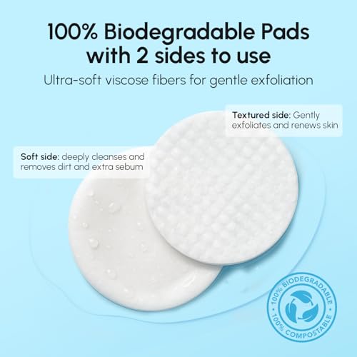 MAREE Glycolic Acid Pads - Toner Pads for Face Cleansing - Exfoliating Pad with Tea Tree Oil, Salicylic Acid & Vitamins E, B3, B5 - Facial Polishes & Peels, Skin Pore Resurfacing & Radiance - 50 Count
