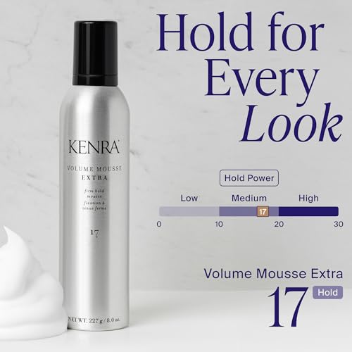 Kenra Volume Mousse Extra 17 | Firm Hold Mousse | Non-drying, Non-flaking Lightweight Formula | Tames Frizz & Conditions |Thermal Protection up to 450F| All Hair Types | 8 oz