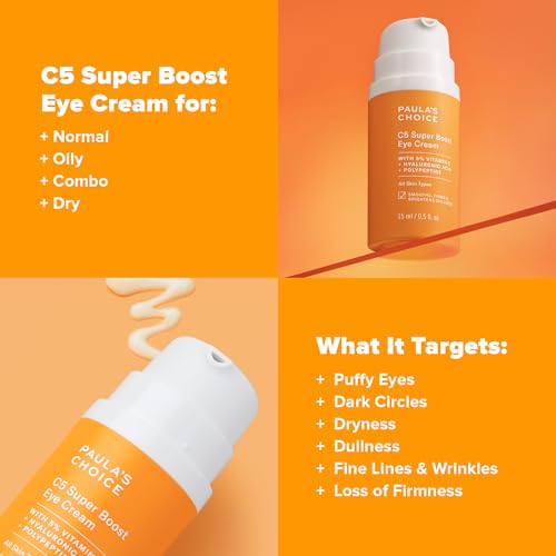 Paula's Choice C5 Super Boost Eye Cream with 5% Vitamin C, 0.5 Fl Oz