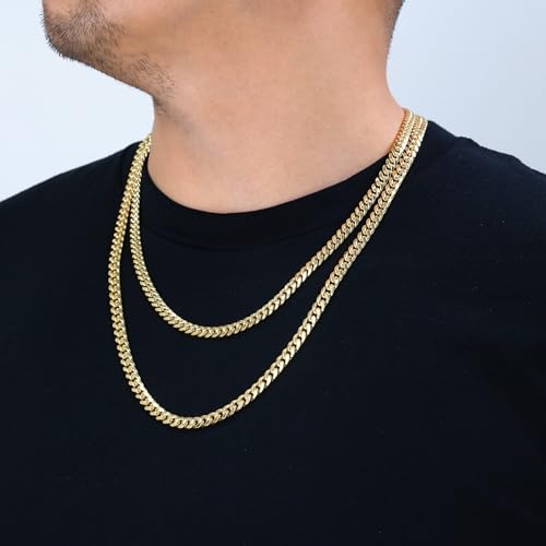 Nuragold 10k Real Yellow Gold Miami Cuban Link 6.5mm Chain Italian Necklace - 24"