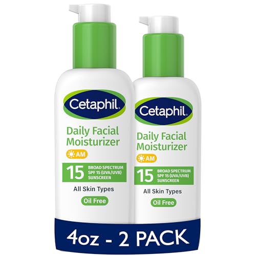 Cetaphil Daily Facial Moisturizer SPF 15, Fragrance-Free, 4 oz, Pack of 2