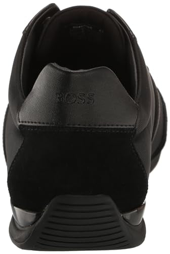 HUGO BOSS Men's Saturn Low Profile Sneakers, Open Black, 10