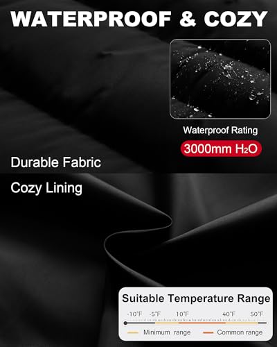 CTFASHION Mens Winter Coats Long Bubble Jacket Quilted Puffer Jackets Warm Thick Insulated Windproof Outdoor Padded Parka Coat Hooded Waterproof Thicken Puffy Down Windbreaker Black L