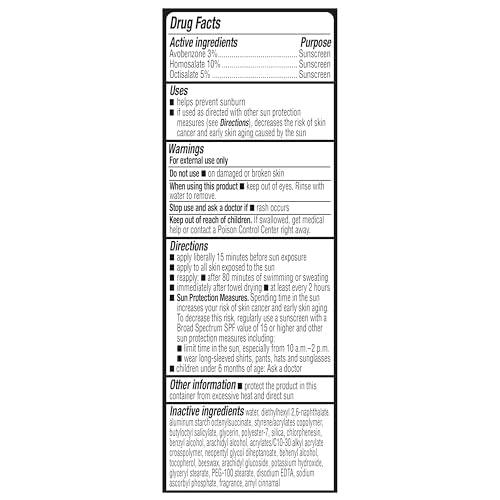 Amazon Basics Sport Sunscreen Lotion SPF 30, Water Resistant (80min), Formulated without Octinoxate & Oxybenzone, Broad Spectrum UVA/UVB Protection, 8 Fluid Ounce