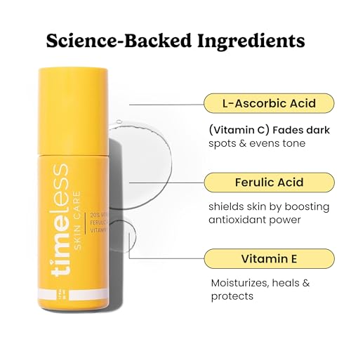 Timeless 20% Vitamin C + E Ferulic Acid Serum, Antioxidant, 1.7 fl oz