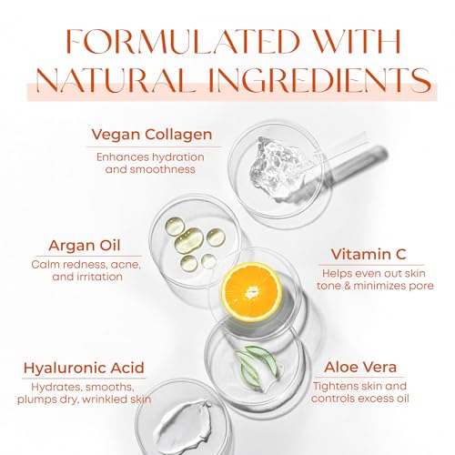 Skin 2.0 Vitamin C & Collagen Serum & Day Cream Set - Anti-Aging, Dark Spot Remover & Brightening - Dermatologist Tested Korean Skincare - Clean Beauty, Cruelty-Free, All Skin Types - 1.69 Fl. oz