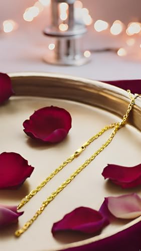 Galaxy Gold GG, 14K Solid Gold Diamond Cut Rope Chain Bracelet, 5mm - 9.5 Inch (7-9.5" Available), Fine Jewelry