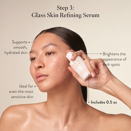 Peach & Lily - Glass Skin Discovery Kit (4 Products) - 1 Cleanser, 1 Essence, 1 Serum & 1 Cream - Skin Care Set - Acne Routine - Travel Essentials - Self Care - Vegan & Cruelty Free - Korean Beauty