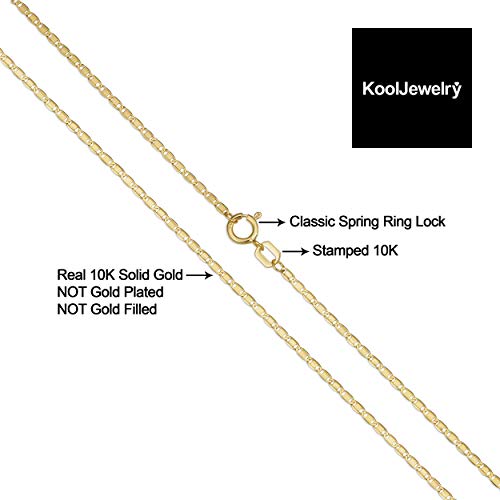 Kooljewelry Womens Classic - 10k Yellow Gold Flat Oval Link Bracelet 7.5 in