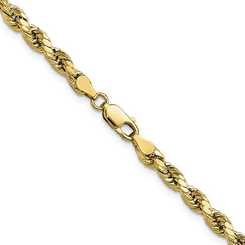 Galaxy Gold GG, 14K Solid Gold Diamond Cut Rope Chain Necklace, 4mm - 20 Inch (18-30" Available), Fine Jewelry