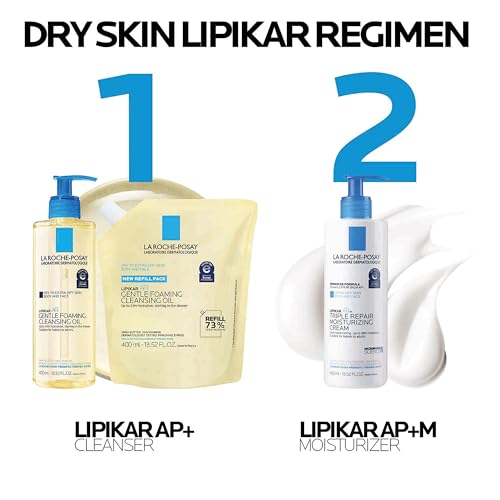 La Roche-Posay Lipikar AP+ Gentle Foaming Cleansing Oil, Refill, 13.52oz