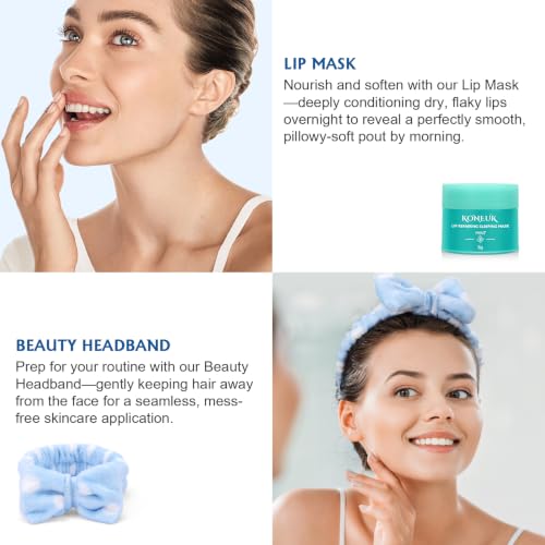 15 Pcs Skincare with Facial Mask, Eye Mask, Face Mist, Lip Mask, Headband