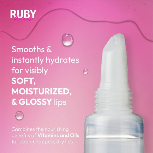 Ruby Kisses Hydrating Clear Lip Oil Treatment Gloss (6 Pack), Hydrates & Heals with Vitamin E & Jojoba, Lightweight Non-Greasy Formula with Almond Oil, Repair & Protect Dry Chapped Lips