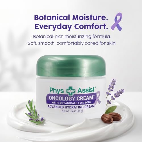 PhysAssist Oncology Cream with Botanical for Body – Travel Size. Clinically Tested Hydrating Cream for Dry, Sensitive & Stressed Skin – With Lavender, Calendula & Peppermint Oils – 1.5oz