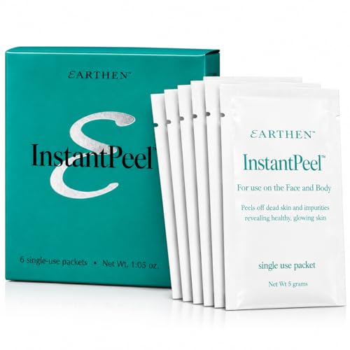 Earthen Instant Peel Exfoliating Packets – Gentle Face & Body Exfoliator for Smooth, Glowing Skin – Removes Dead Skin Cells Without Harsh Acids – Single Use Treatment, 6 Count