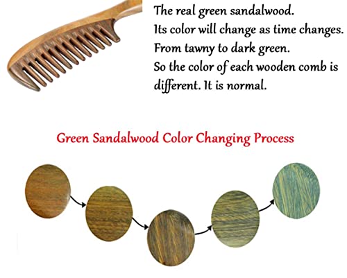 Louise Maelys Wooden Wide Tooth Hair Comb for Curly Detangling Sandalwood