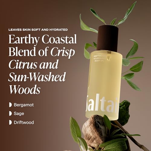 Saltair Nourishing Body Oil | Lightweight Body Glow | Driftwood, 4 oz