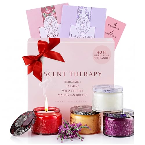 6-pc Scented Candle Gift Set for Women, Aromatherapy Inspired Adelegourdain