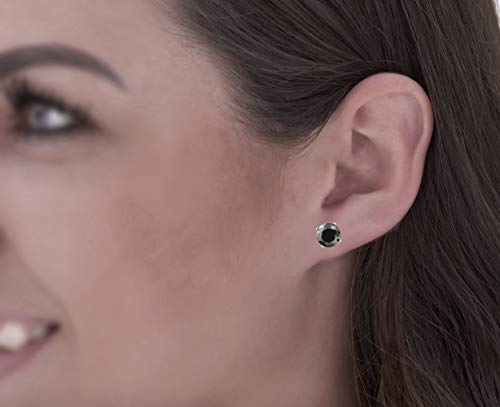 Pompeii 2 1/2ct Black Diamond Studs Womens Earrings 14K White Gold