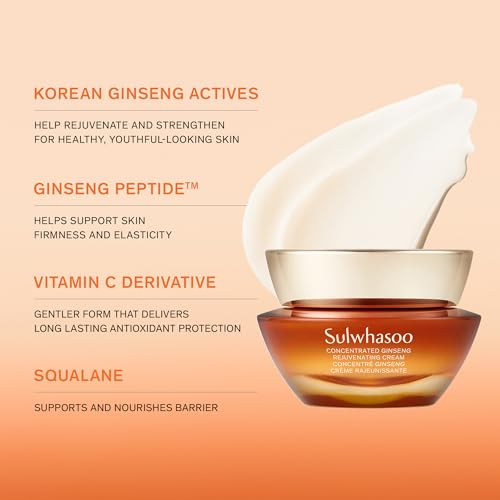 Sulwhasoo Concentrated Ginseng Rejuvenating Cream Set | Korean Ginseng-Powered Skincare 4-piece Anti-Aging Gift Set | Strengthens Skin Barrier | Visibly Improves Wrinkles | Includes Full-size Cream
