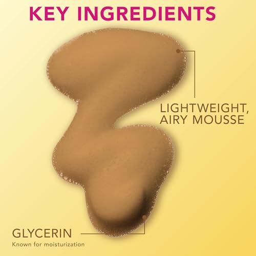 Jergens Natural Glow Self Tanner Mousse, Light Bronze Tan, 6 fl oz