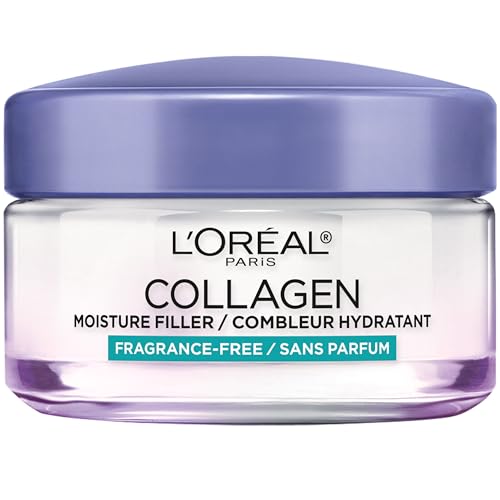 L'Oreal Paris Collagen Moisture Filler Facial Moisturizer, Fragrance Free, Anti Aging Face Cream, Non-Greasy Skin Care Formula For Up to 48HR Hydration, 1.7 oz