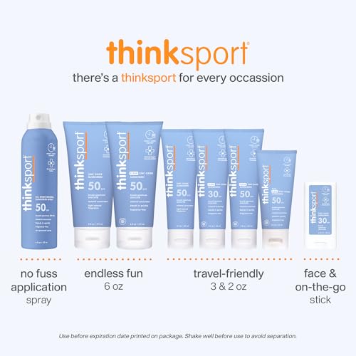 Thinksport Mineral Sunscreen Stick SPF 30, 0.64 Oz, Water Resistant & Vegan