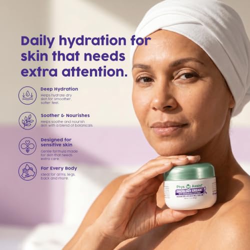 PhysAssist Oncology Cream with Botanical for Body – Travel Size. Clinically Tested Hydrating Cream for Dry, Sensitive & Stressed Skin – With Lavender, Calendula & Peppermint Oils – 1.5oz