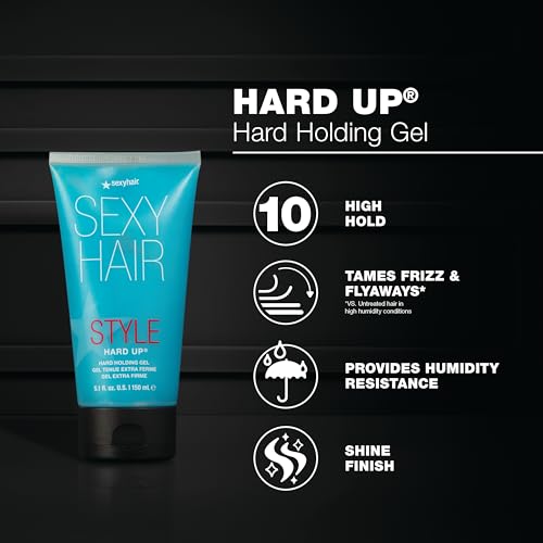 SexyHair Style Hard Up Hard Holding Gel, 16.9 Oz | Extreme Hold | Non-Flaking Formula | All Hair Types