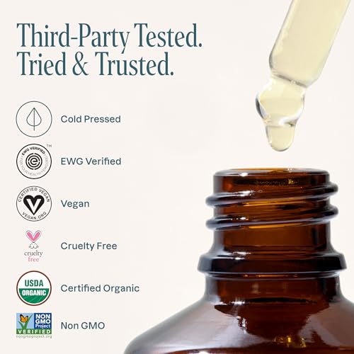 Cliganic Organic Argan Oil, 100% Pure - for Hair, Face & Skin | Cold Pressed Carrier Oil, 8 oz