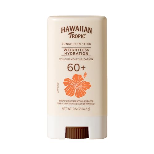 Hawaiian Tropic Weightless Hydration Sunscreen Stick SPF 60+, 0.5 Oz
