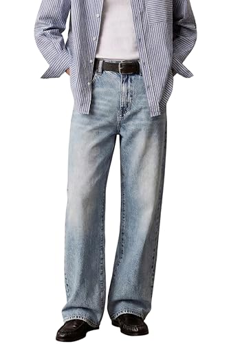 Men's Baggy Jeans Wide Leg Loose Fit Denim Pants Casual All Season Everyday Trousers Old Money Quiet Luxury Relaxed Fit (28, A#Light Blue)