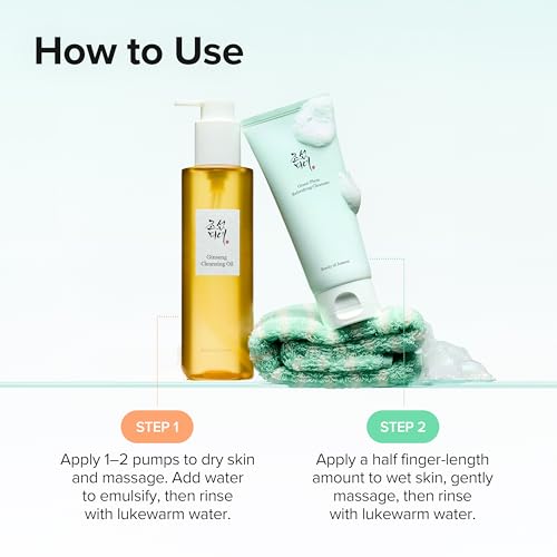 Beauty of Joseon Double Cleansing Duo With Glass Skin Moisturizer Gift | Daily Korean Skincare Face Cleansers for All Skin Types, Gentle Gel Cleanser and Lightweight Cleansing Oil 210 ml, 100 ml